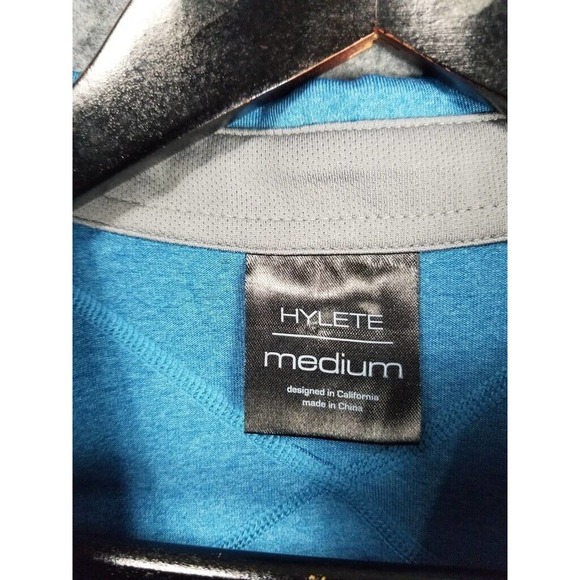 Hylete Polo Men's Medium Blue Athleisure Golf Outdoor Performance Comfort - Picture 2 of 8